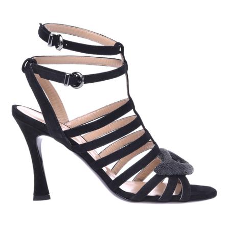 Baldinini, Czarny suede sandals Czarny, Kobieta, Rozmiar: 37 EU