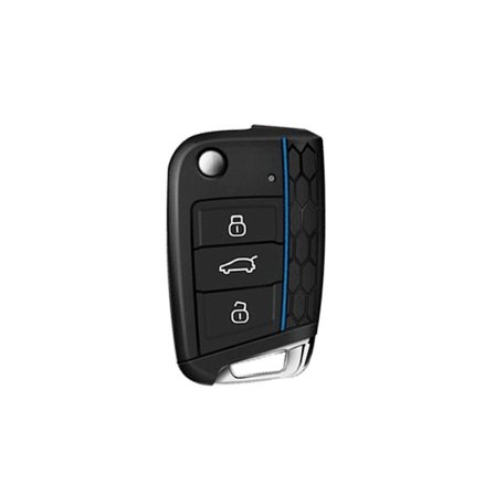 Silikoninen avaimenperä VW Golf 7:lle - Hunajakennokuvioinen pehmeä suojakotelo Black