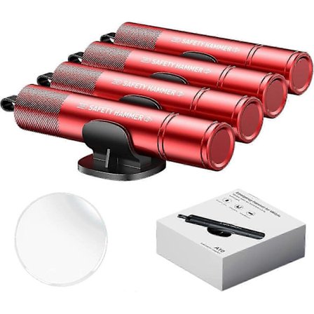 Højkvalitets, helt ny rudehammer sikkerhedsselekniv, 4-pak - Nødbil