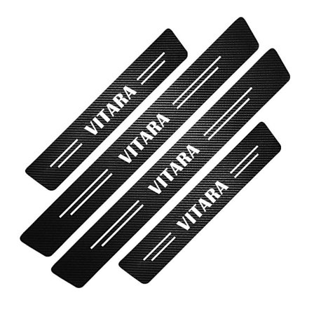 4 kpl Suzuki Vitara auton lisävarusteet Autotarrat Hiilikuitu Tarrat Oven kynnyssuoja Levytarrat Auton kynnyskoriste Listat