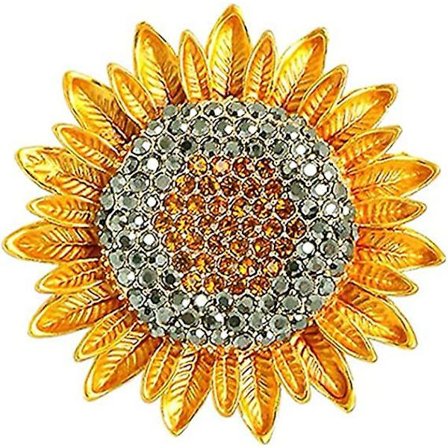 Rhinestone Solros Brosch Pin Vintage Guld Gul Elegant Pin Dam Multipurpose Brosch Halsband