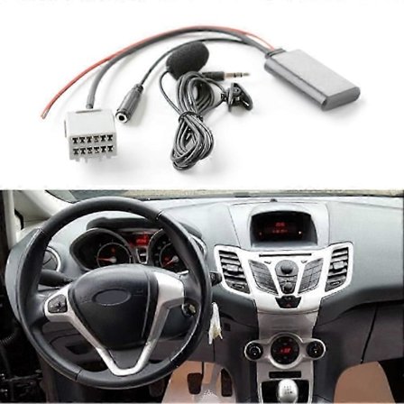 1 X Bluetooth-kaapelisarja Ford Fiesta 2008-2010 autoihin, Bluetooth 5.0 Aux -adapterikaapeli mikrofonilla