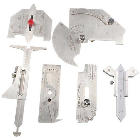 6 stk. svejsemåler svejseinspektionsmåler svejsesøm / rundt hjørne / krone teststørrelse lineal vinkelmåler - Perfekt