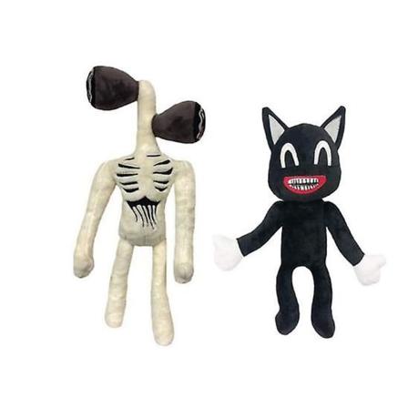 2 stk/sett Anime Sirenhead Plysjleketøy Sirenehode Utstoppet dukke Juguetes Legends Skrekk Black Cat Peluches Leker Til Barn Gaver