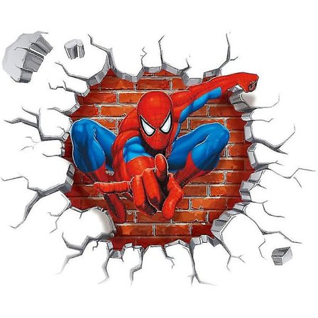 Spiderman Veggdekor Klistremerker DIY Avtakbare Spiderman Barnerom Tema Kunst Gutterom Veggklistremerke Hs