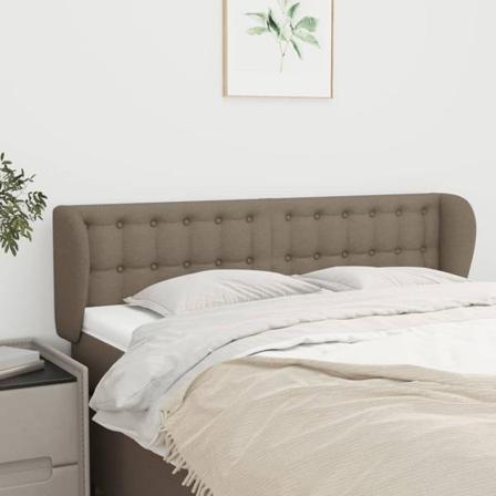 Vidaxl Huvudgavel Med Kanter Taupe 147x23x78/88 Cm Tyg Taupe