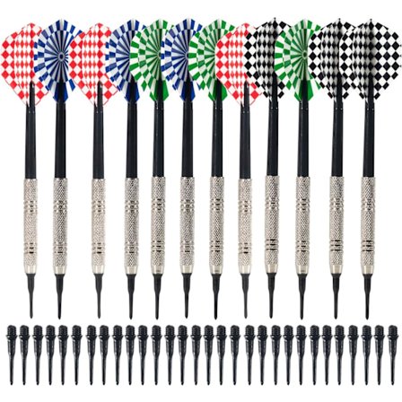 Plastikspids Dart, 12 stk. Soft Tip Darts Sæt med 100 stk. Spidser