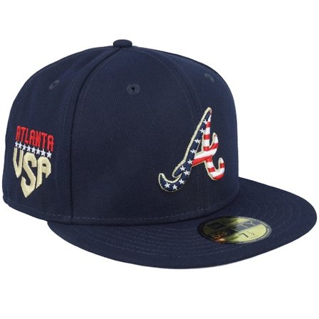 New Era - MLB Ble fitted Czapka Z Daszkiem - Atlanta Braves MLB 4th Of July 23 59FIFTY Navy Fitted @ Hatstore
