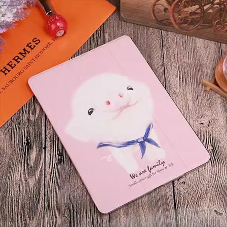 Stilrent fodral för iPad 2/3/4 rosa gris mjukt ultratunt tri fold silikon