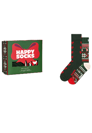 Happy Socks 2-Pack Knit And Bow Gift Set Sockor Unisex Grön 36-40