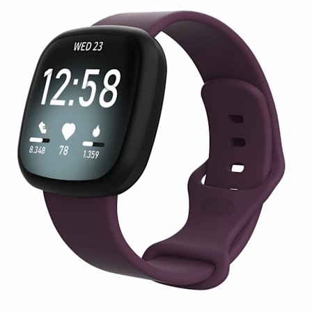 Fitbit Versa 3/Sense -liila silikoniranneke