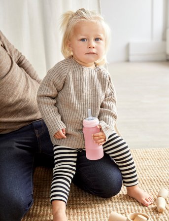 Everyday Baby Glass Straw Bottle Healthy + Rose Pink - Pink - 240 ml