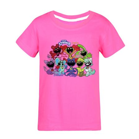 Playtime Kapitel 3 The Smiling Critters T-shirt Pojkar Flickor T-shirt Cartoon Anime T-shirts Harajuku Toppar Tees Sommar Kortärmad Rose rose 130 cm