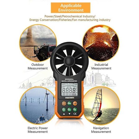 6252A Bærbar Digital Anemometer Vindhastighedstester