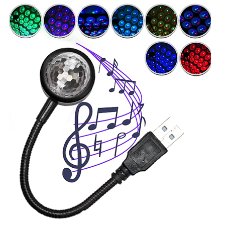 USB-taklampa till bil, Mini romantisk USB LED-inredningslampa med