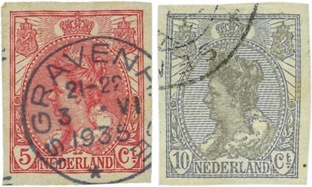 Holland 1923 - NVPH 82-83 - Ongetand - Stemplet