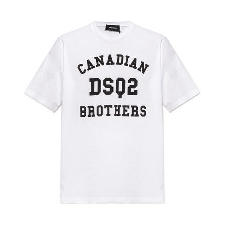 Dsquared2 Logo T-shirt vit, Herr, Herr, Storlek: S