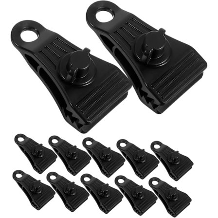 20 kpl Ulkoteltan Klipsi Ulkoteltan Kiinnikkeet Retkeilyteltan Puristimet Katosteltan Kiinnittimet Ulkoteltan Klipsit Musta Muovi
