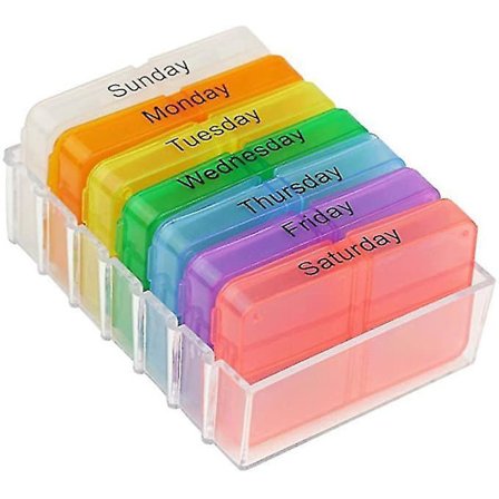 7 dagars pillerlåda piller veckovis medicinförvaringsorganisatör 28 fack veckovis pillerlåda för resor -- B