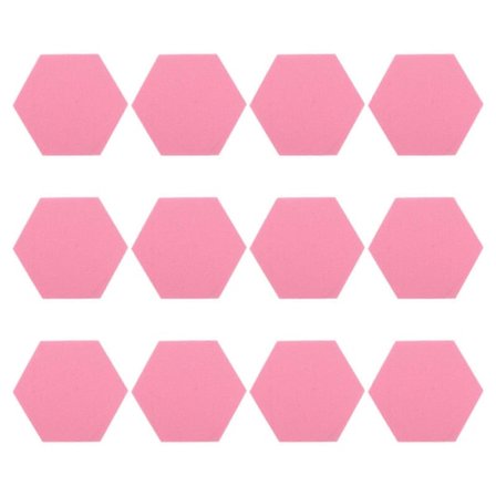 12 stk. Opslagstavle Filt Hexagon Vægtavle Selvklæbende Væg Memo Tavle Pink