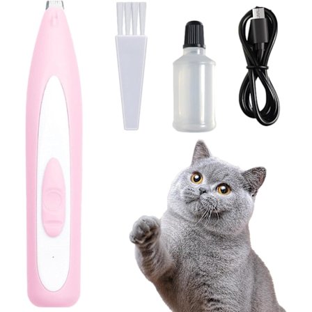 USB Genopladelig Lavt Støjende Kæledyrshårtrimmer med LED-lys til Små Hunde Katte Trimning pink