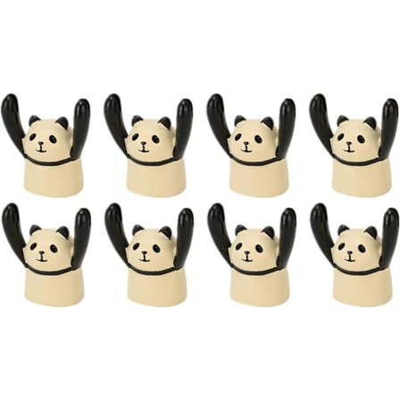 8 stk. tegneserie dyr plasskort holder, harpiks bordkort holder fotoklips fotoholder notat holder melding holder skrivebord memo klips holder (panda)
