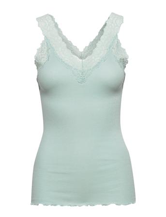 Organic Top W/ Lace Blue Rosemunde