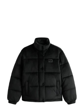 Tjw Quilted Velvet Puffer Jacket Black Tommy Jeans
