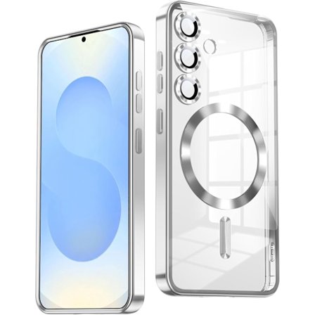 Samsung S24 Cover – Metallic Cover med Magnetisk Kompatibilitet, Slankt Design - Sølv