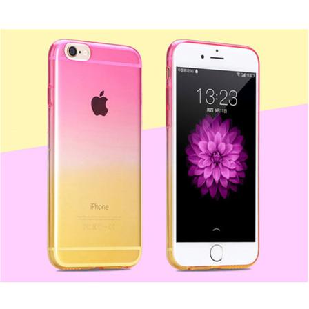 Gradient Färgade Silikon Tpu-skal Till Iphone 6/6s - Olika Färge Multicolor Rosa/gul