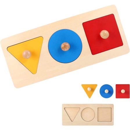 Montessori geometrisk puslespil - træpuslespil - stift puslespilsbræt