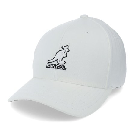 Kangol - Vit flexfit Keps - 3D Wool White/Black Flexfit @ Hatstore