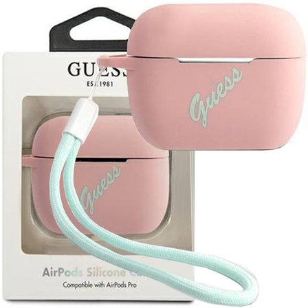 Guess GUACAPLSVSPG AirPods Pro Veske Rosa Grønn/Rosa Grønn Silikon Vintage