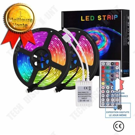 LED-stripe - TD - 10m RGB 5050 - 600 LEDs - IP65 Vattentålig - IR Fjärrkontroll 44 Knappar