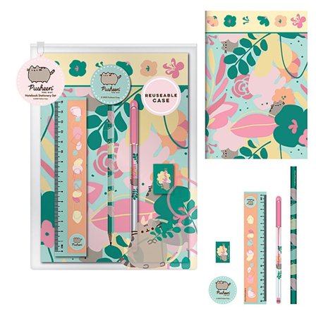 Pusheen Botanical Stationery Set En Storlek Grön/Gul/Rosa