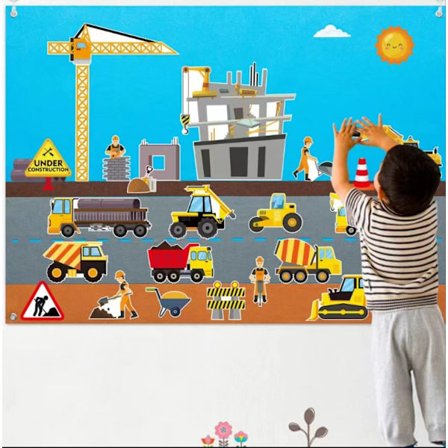 Leketøy i Filt – Gårdens Fortellerspill | Interaktivt Læringssett | Vegg