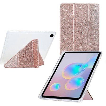 Glitter Læder og Klar Akryl Y-Fold Smart Case til Samsung Galaxy Tab A9+