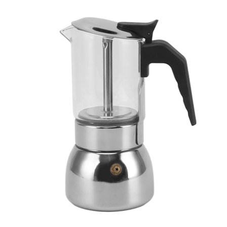 Glas Top Spis Moka Pot Elektrisk Spis Moka Pot med Rostfritt Stål Bas Klassisk Kaffetillverkare 9 Koppar