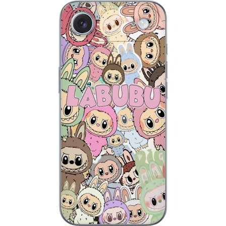 Kompatibelt Mobildeksel til Apple iPhone 17 Air Rosa kawaii-komposisjon med søte tegnede karakterer og myke former