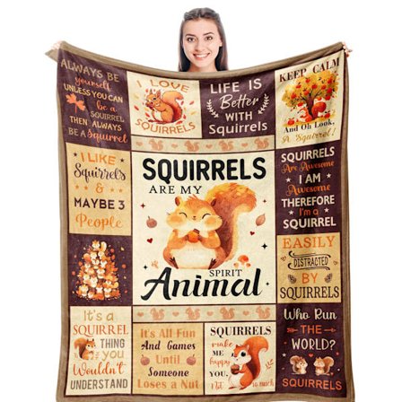 Egern Gaver til Kvinder/Mænd/Drenge/Piger, Unikke Egern Elskere Tema Tæppe Tilbehør/Ting til Børn, Søde Egern Ting Blødt Kast 127 cm x 152 cm