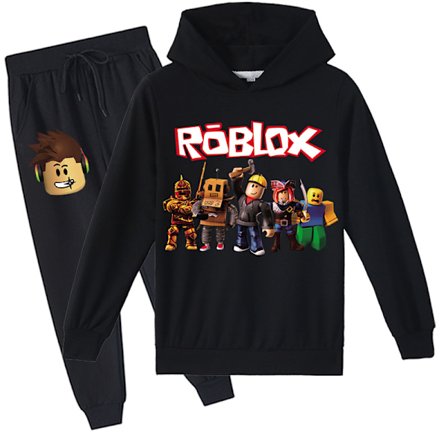 Barn og tenåringer Roblox hettegenser og joggebukse sett Joggingdress gensersett Gaver - størrelse: 130 cm