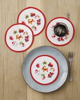 Broderikit Tallriksdekoration Julsignaler 4-pack - Permin