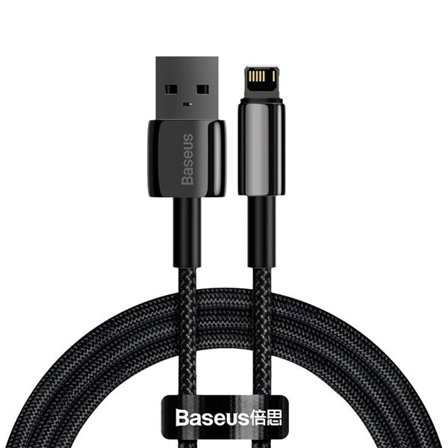 Baseus Tungsten USB - Lightning-kaapeli 2,4 A 1 m musta (CALWJ-01)