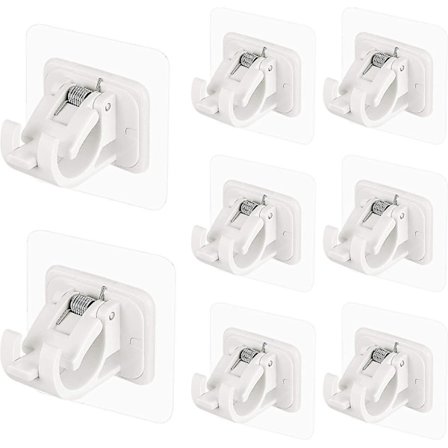 8 stk. Gardinstangsholder uden boring - Selvklæbende gardinstangsholder C