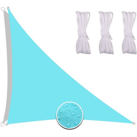 GDRHVFD | Vandtæt solsejl 3X4X5M, hurtigtørrende solsejl multifunktionel skyggenet Oxford stof inkluderer reb til fastgørelse til terrasse lyseblå