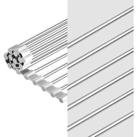 Sort STÅL Vaskestativ Køkken Sammenklappelig og Aftagelig