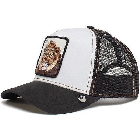 Panther Mesh Cap Summer Baseball Cap Trucker Cap Lion White