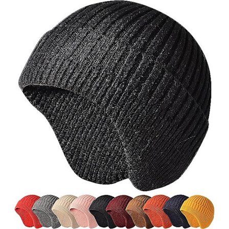 Neulotupsut talvihatut korvaläpät miehille naisille lapsille lämmin slouchy