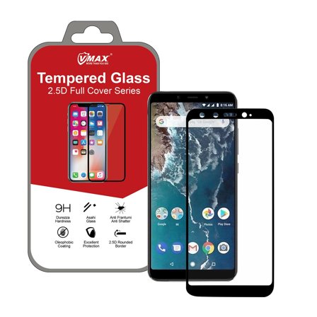 VMAX skjermbeskytter Xiaomi MI A2 Svart, herdet glass