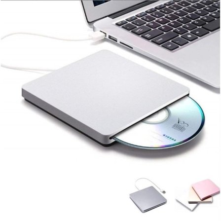 DVD-stasjon kontakt - USB 2.0 Super Drive - med USB-C adapter - Sølv